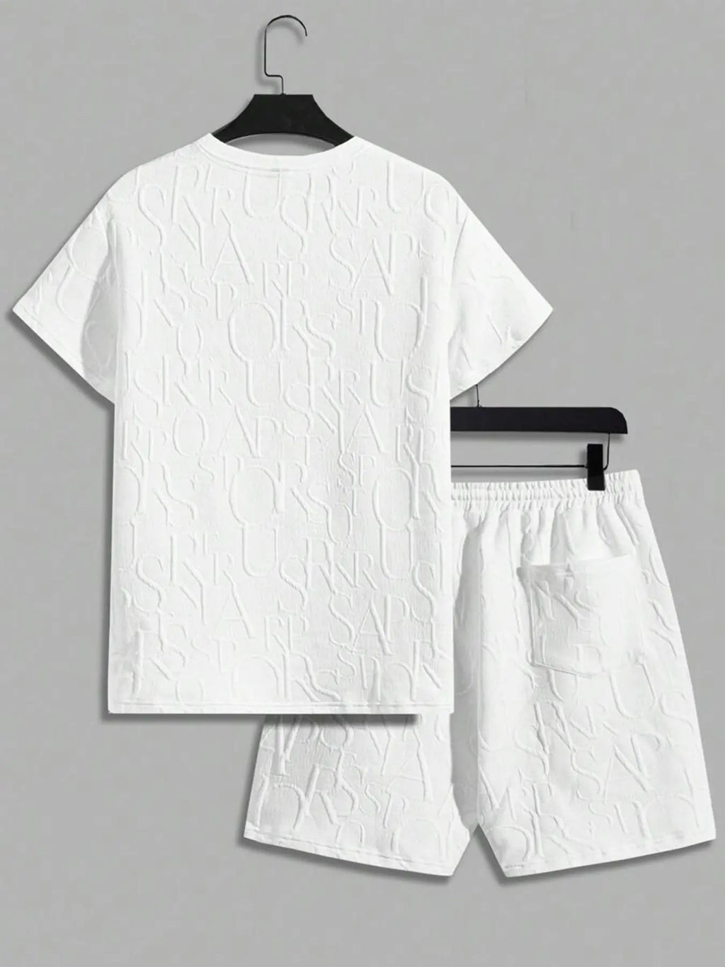 Stylish Men's Letter Print Two-Piece Set - Casual Round Neck Tee & Comfortable Shorts for Summer