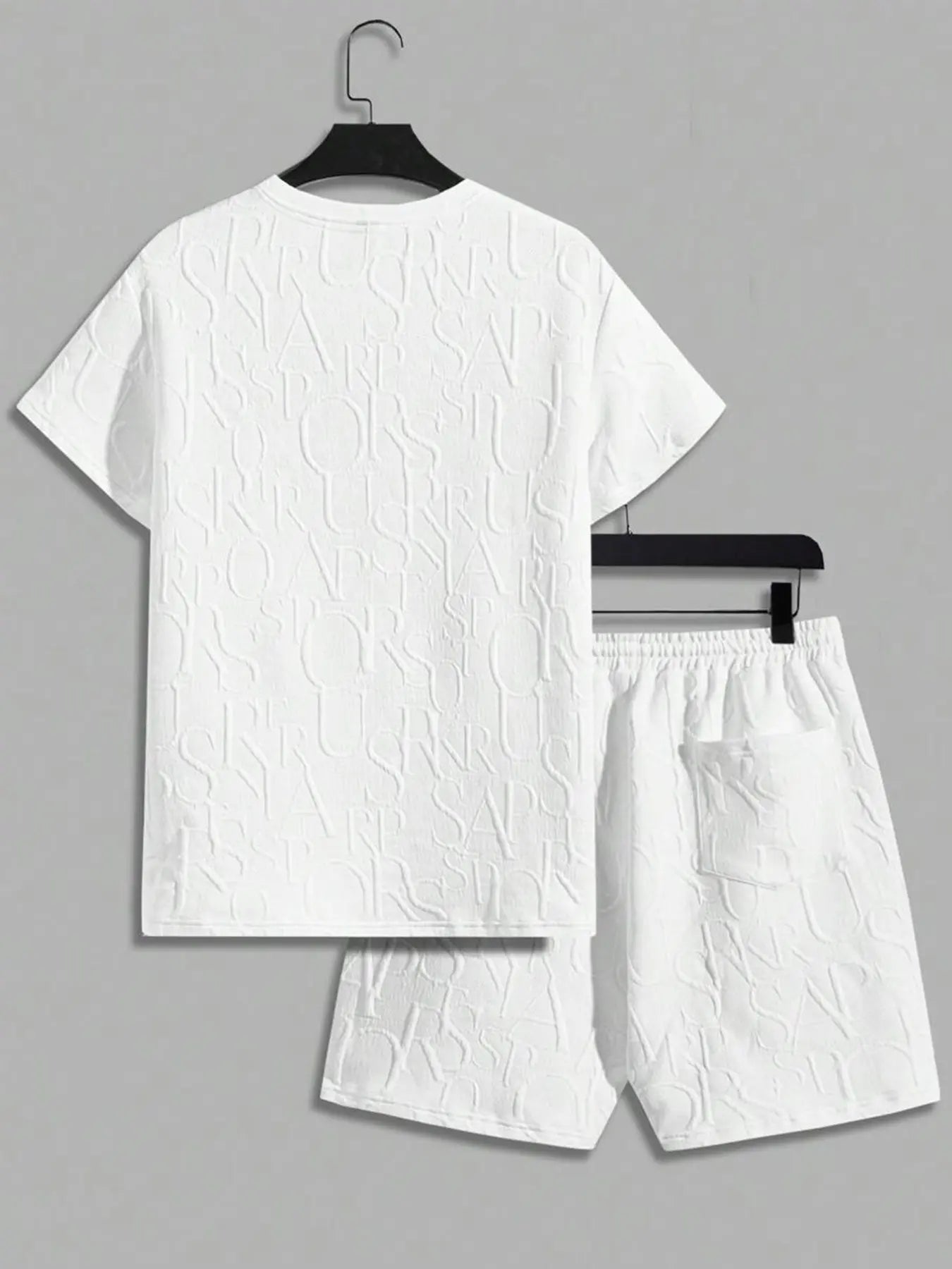 Stylish Men's Letter Print Two-Piece Set - Casual Round Neck Tee & Comfortable Shorts for Summer