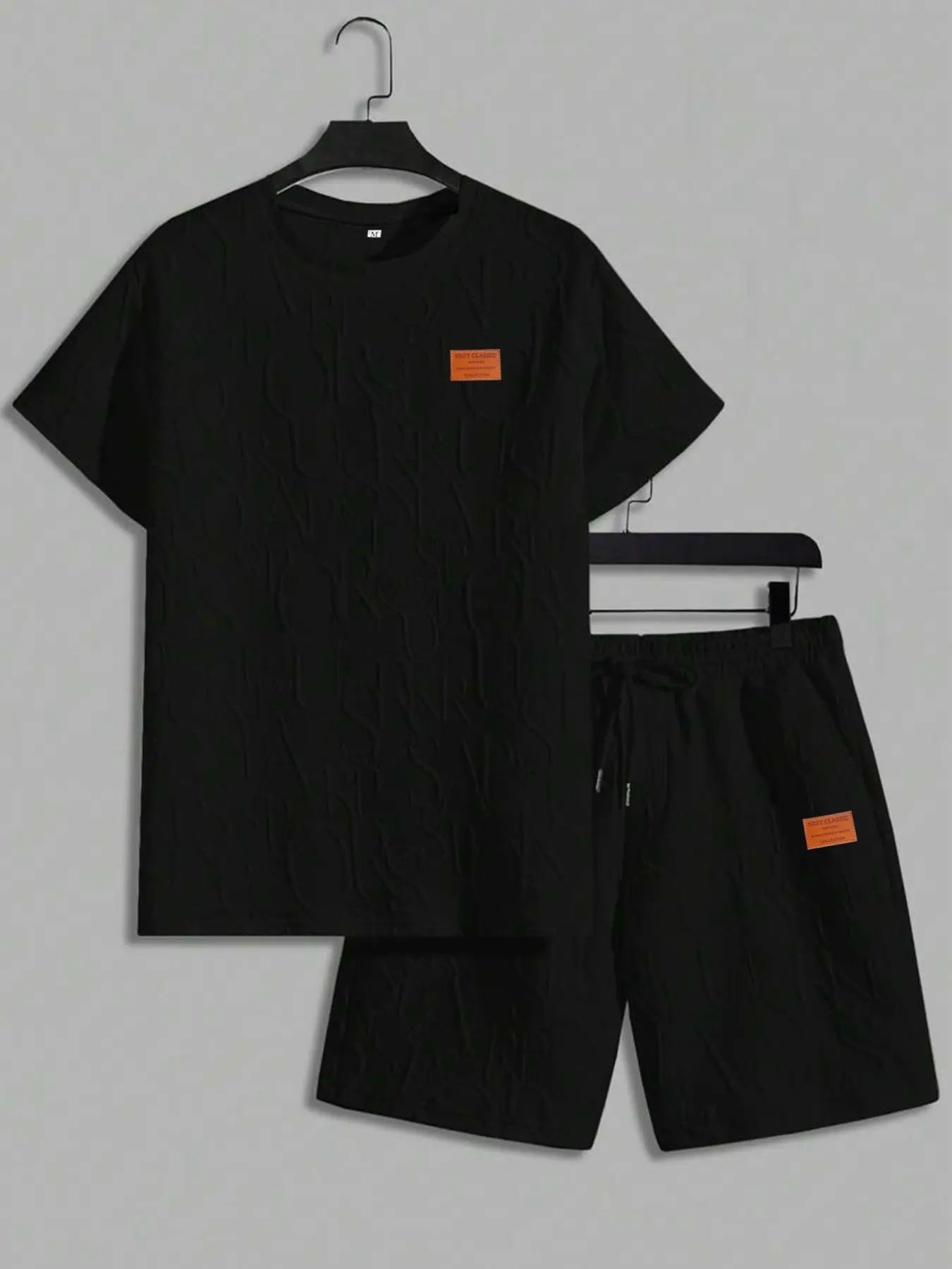 Stylish Men's Letter Print Two-Piece Set - Casual Round Neck Tee & Comfortable Shorts for Summer