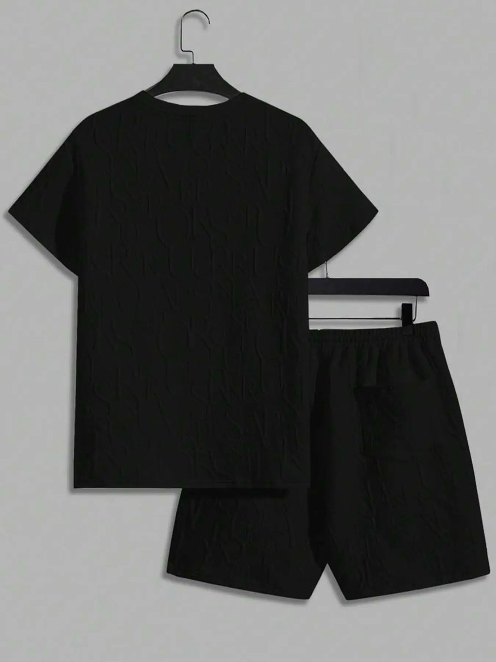 Stylish Men's Letter Print Two-Piece Set - Casual Round Neck Tee & Comfortable Shorts for Summer
