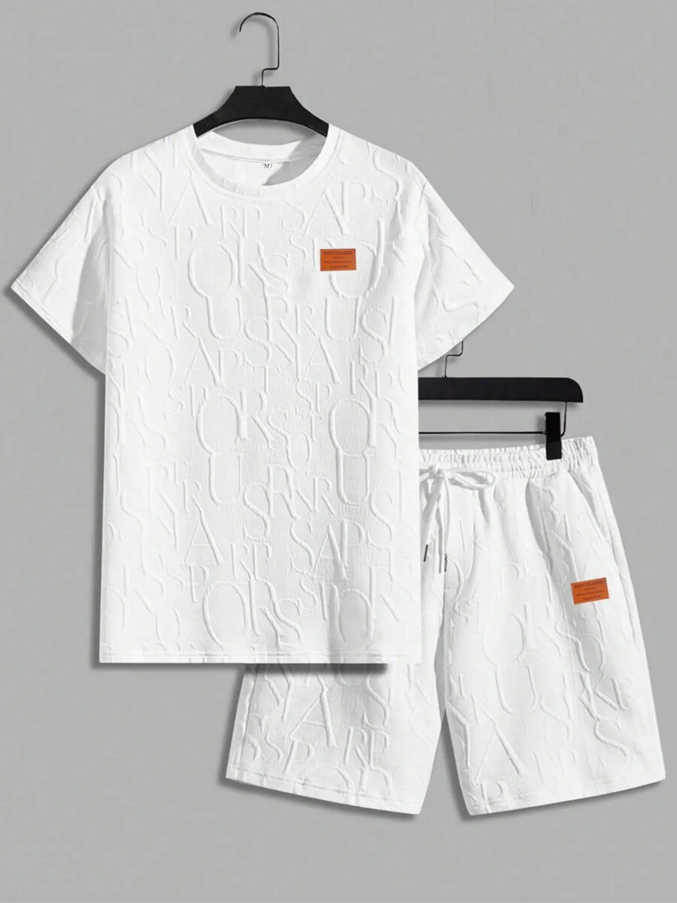 Stylish Men's Letter Print Two-Piece Set - Casual Round Neck Tee & Comfortable Shorts for Summer
